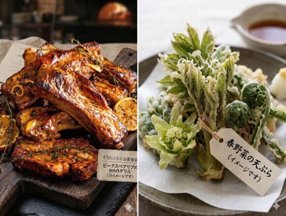 【2026年4月28日(火)19時～21時✭定員20名】『ビストロDining我が家✕札幌で飲もうコラボお食事会』★へいはちと行こう！！ビストロDining我が家＆サツノモコラボ飲み交流企画の第66回目です★2026年4月のテーマは『ポークスペアリブ＆春の山菜天ぷら』です😋